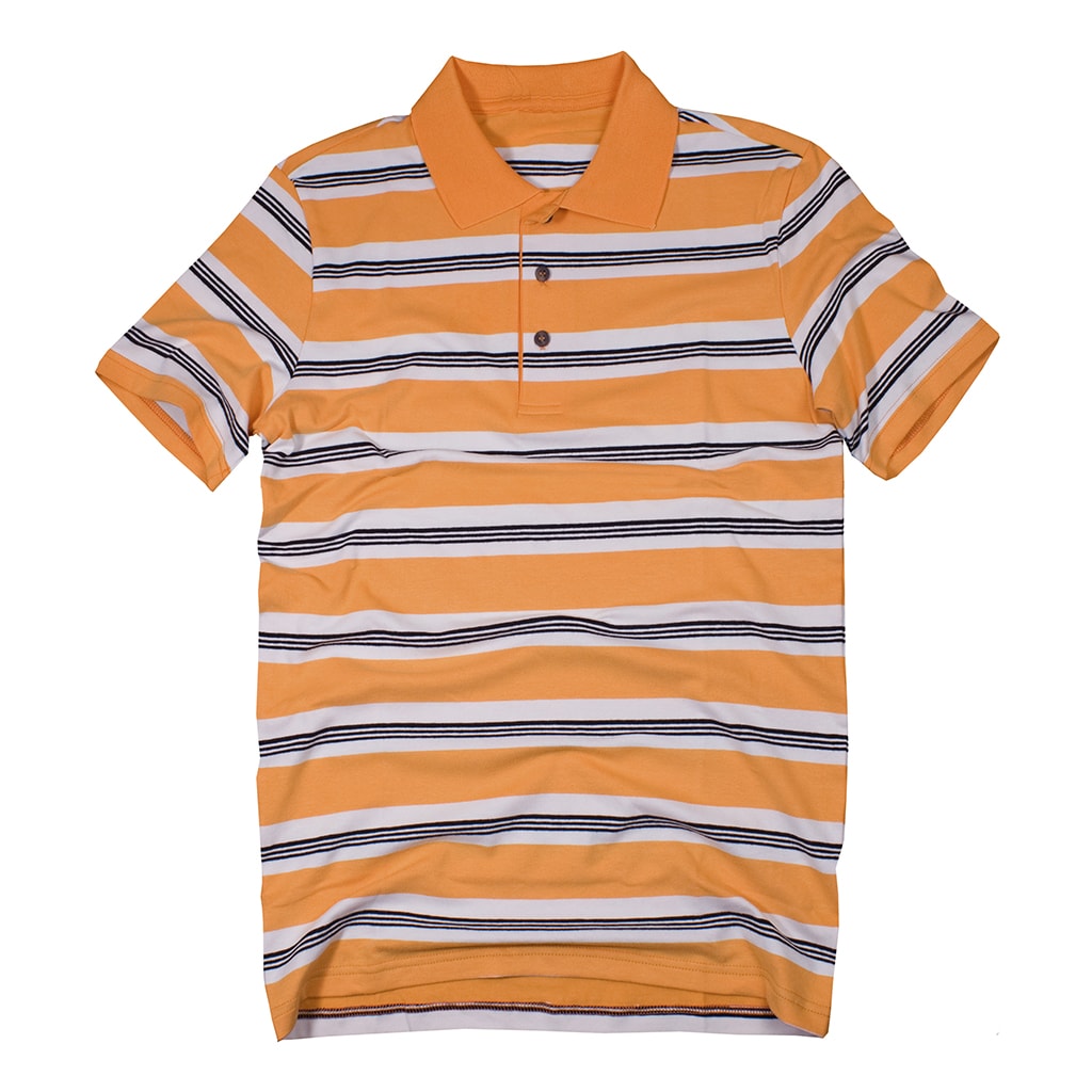 Orange Striped Polo