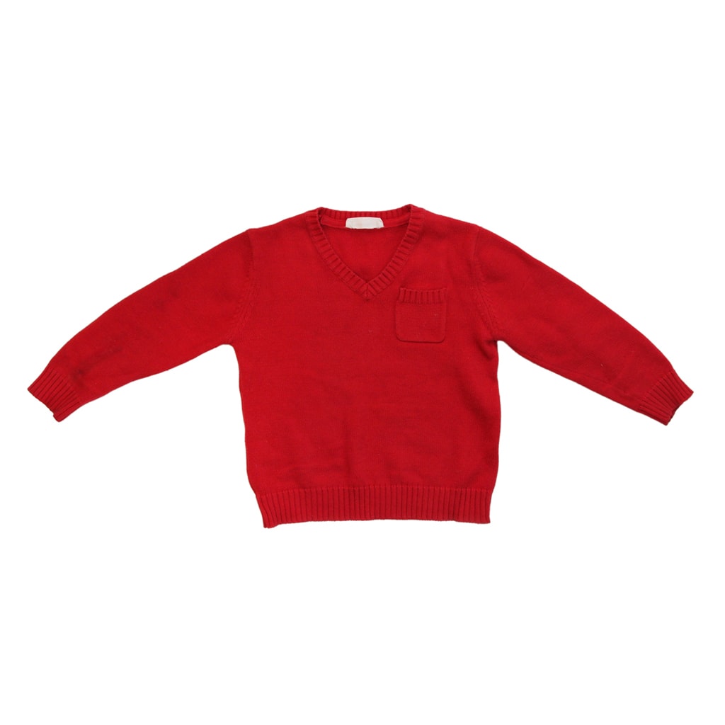 Langarm-Pullover mit V-Ausschnitt