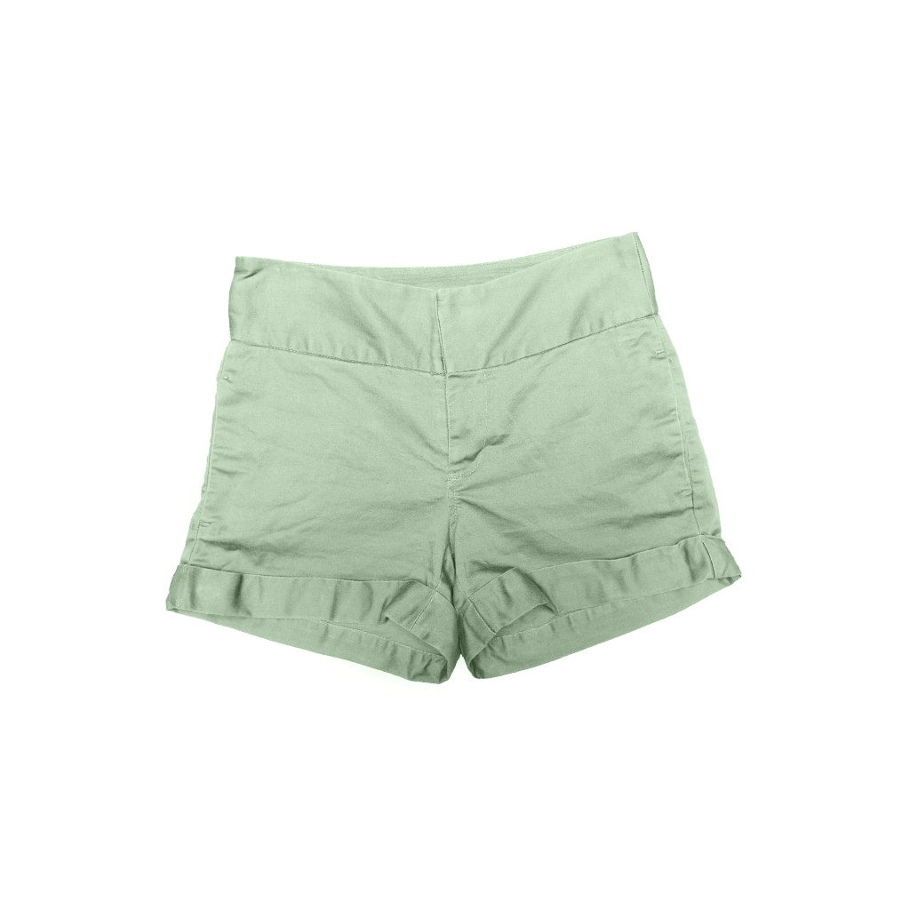 Buy green Plain Front Shorts
