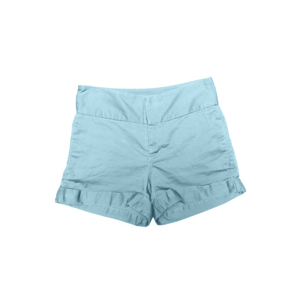 Buy blue Plain Front Shorts
